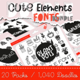 Cute Elements Bundle by W Λ D L Ξ N - 1,000+ Decorative Doodles