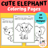 Cute Elephant Coloring Pages - Coloring Sheets - Spring Ac