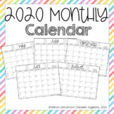 Cute FREE 2020 Calendar (Landscape)