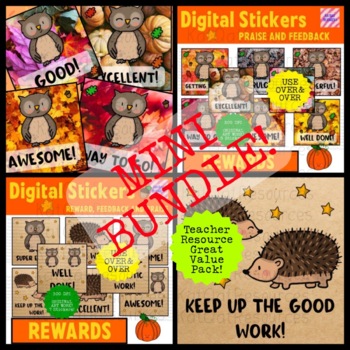 Preview of Cute Fall Digital Stickers For Autumn Fall October - Seesaw / Google Classroom