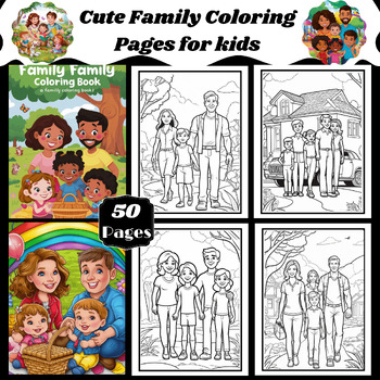 Preview of Cute Family Coloring Pages for kids