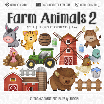 Cute Farm Animals Clipart Teaching Resources | TPT