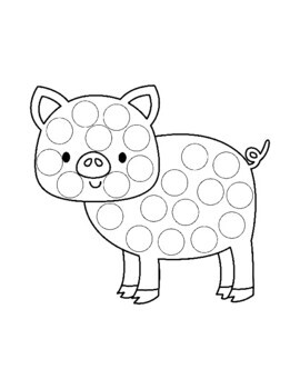 Pig Dot Markers Coloring Book VOL.1 Graphic by MiaPrintus · Creative Fabrica