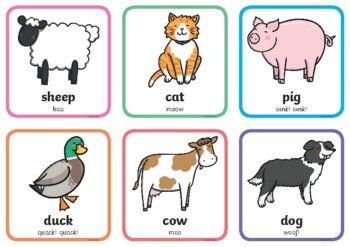 Preview of Cute Farm Animals Matching Cards