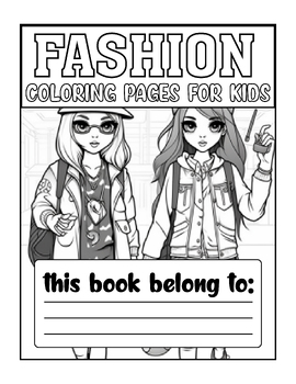 Preview of Cute Fashion Coloring Book for Kids