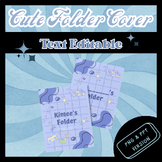 Cute Folder Cover | Cover Page | Folder Cover | Blue Purpl