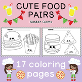 Coloring Pages for Kids - Cute Food Pairs