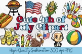 Cute Fourth of July Clipart Set PNG