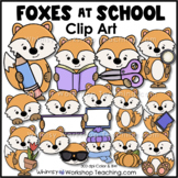 Cute Foxes At School Animal Clip Art