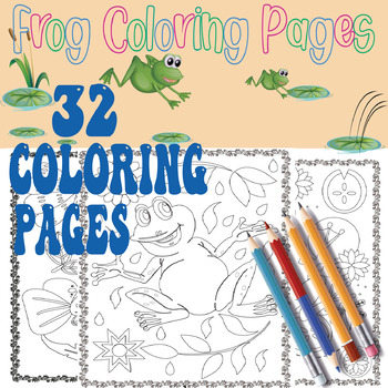 Preview of Cute Frog Coloring Book - Forest Frog Coloring Pages - Printable PDF For Kids