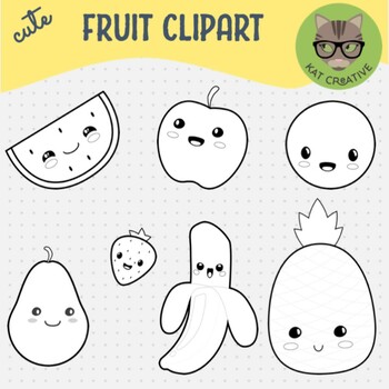 Cute Fruit Clipart by Kat Creative Learning Resources | TPT