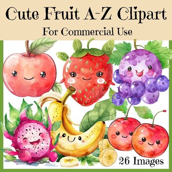Preview of Cute Fruit Clipart A-Z