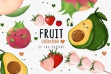 Cute Fruit Collection Clipart | Printable FRUIT Scrapbook 