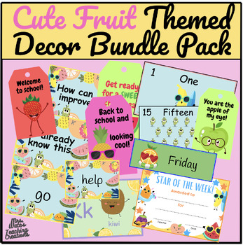 Preview of Cute Fruit Themed Classroom Decor - Fruit Resources, Name Tags, Labels & More