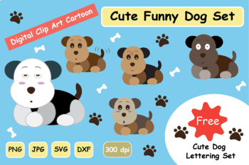 Download Cute Funny Dog Svg Clipart Digital Graphic Set By Jennythip Tpt PSD Mockup Templates