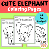 Cute Funny Elephant Coloring Pages - Coloring Sheets - Spr