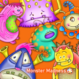 Cute Funny Monster Madness ClipArt Set Two