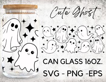 Boo Ghost Halloween Icons Beer Can Glass Cup – MDStickerShop