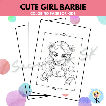 Cute Girl Coloring Pages - Cute Girl Barbie Coloring Pages - Coloring Pages