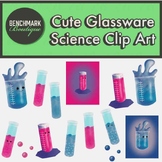 Cute Glassware Science Clip Art Set test tube, beaker, gra