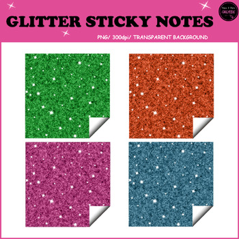 Colourful Glitter Transparent Sticky Notes