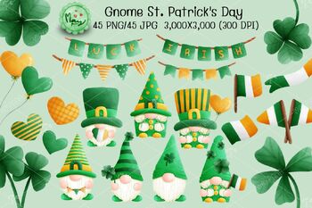 Preview of Cute Gnome St. Patrick's Day, St. Patrick's Day Clip Art