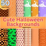 Cute Halloween Backgrounds Clip Art, Digital Papers and se