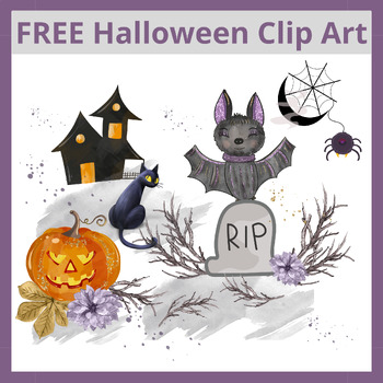 Preview of Cute Halloween Clipart | Halloween Night Design | Halloween Stickers.