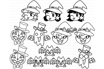 Download Cute Halloween Clipart Svg Halloween Svg Pumpkin Ghost Cat Witch Bat