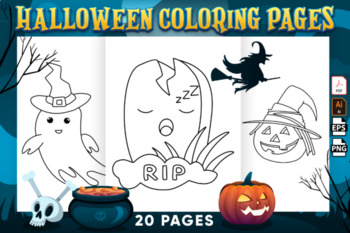 Preview of Cute Halloween Coloring Pages Kids