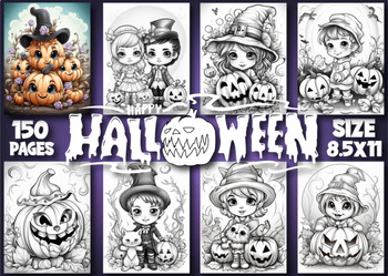 Preview of Cute Halloween Coloring Pages for Kids