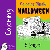 Cute Halloween Coloring Sheets (includes 5 coloring pages!)