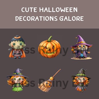 Preview of Cute Halloween Decorations Galore - 100 Images Zip File