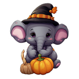 Cute Halloween Elephant Clipart
