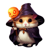 Cute Halloween Hamster Wizard Clipart