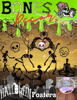 Preview of Cute Halloween Posters, Bulletin Boarder, Bulletin Banner- Bones, Skulls