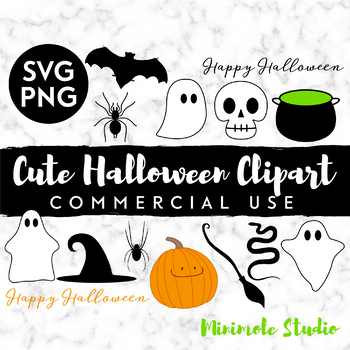 Download Cute Halloween Svg Clipart Character Pack By Minimole Studio Tpt