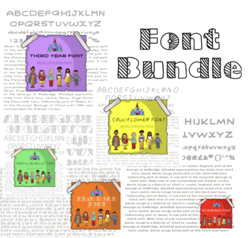 Preview of Cute Hand Drawn Fonts Bundle