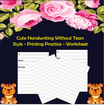 Preview of Cute Handwriting Practice Without Tears Style - Printing Practice - Worksheet