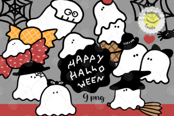 Preview of Halloween | GHOST clipart | cute and funny