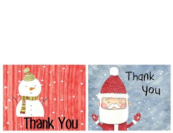 Preview of Cute Holiday Christmas Thank You cards for Busy Teachers