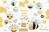Cute Honey Bee Daisy Clipart. Clipart set Instant Download