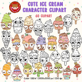 Ice Cream Characters Clipart { ice cream cone&cream} in th