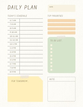 Preview of Cute Illustration Daily Planner: Fun and Functional for Everyday Use