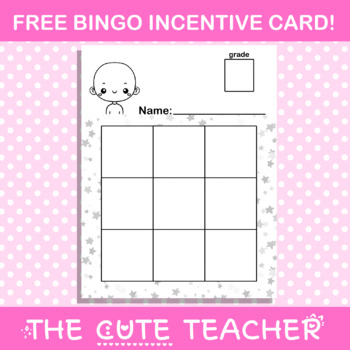 Preview of Free Incentive Card - ESL Conversation Card - Personalized Blank Bingo Card 3x3