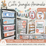 Cute Jungle Animals Safari Classroom Decor Bundle | Editable