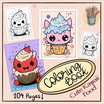 Preview of Cute Kawaii Food Coloring Pages | Kawaii Food Coloring Pages for Kids