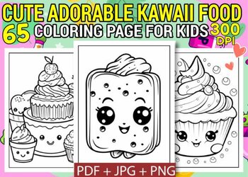 Cute Kawaii Food Coloring Pages for Kids Coloring Pages Coloring book ...