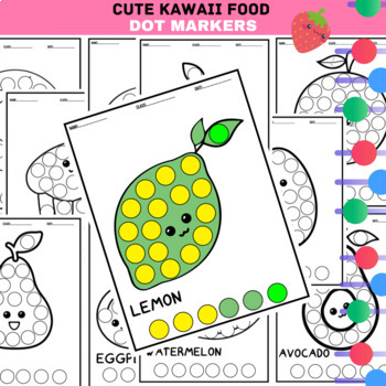 Fruit Fine Motor Activities Bingo Marker Dauber Printable Coloring Pages