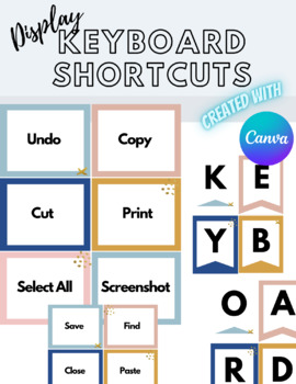 Preview of Cute Keyboard Short Cuts for Kids - Bulletin Board Resource